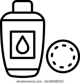 Makeup Remover Icon Line Vector Illustration