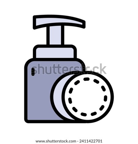 Makeup remover isolated icon, make-up removal products sign. Cotton pads color icon. Simple style sign for mobile concept and web design. Vector illustration isolated on white