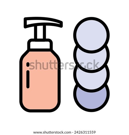 Makeup remover isolated icon, makeup removal products vector icon. Skin Care, Face Pictogram. Isolated Vector Illustration.