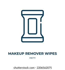 Makeup remover wipes icon. Linear vector illustration from pretty collection. Outline makeup remover wipes icon vector. Thin line symbol for use on web and mobile apps, logo, print media.