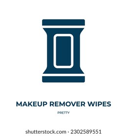 makeup remover wipes vector icon. makeup remover wipes, makeup, moisturizer filled icons from flat pretty concept. Isolated black glyph icon, vector illustration symbol element for web design and 