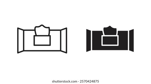 Makeup remover wipes vector web icons set