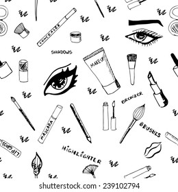 Makeup seamless pattern. Eps 8.