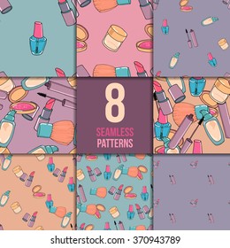 Makeup seamless pattern set
