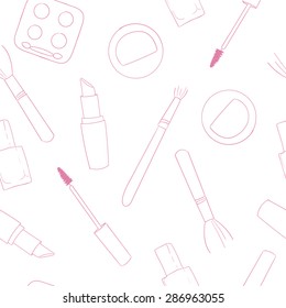 Makeup seamless vector background