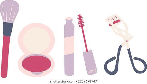 Makeup set hand drawn illustration