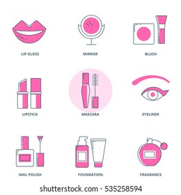 Makeup set of icons