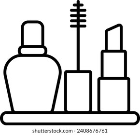Makeup Set Outline vector illustration icon