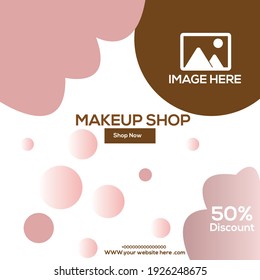 Makeup shop social media post design.