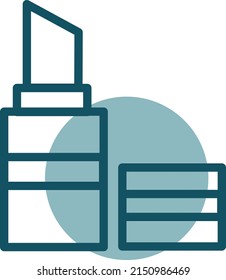 Makeup shopping, illustration, vector on a white background.
