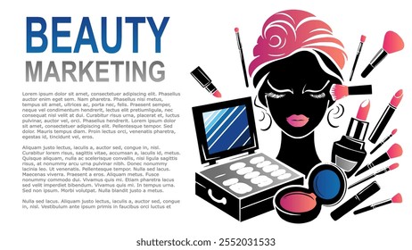 Silhuetas de maquiagem: Coleção profissional de arte vetorial (marketing de beleza)