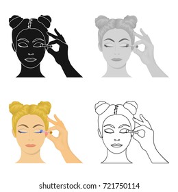 Makeup, single icon in cartoon style. Makeup, vector symbol stock illustration web.