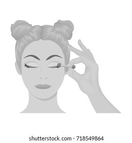 Makeup, single icon in monochrome style. Makeup, vector symbol stock illustration web.