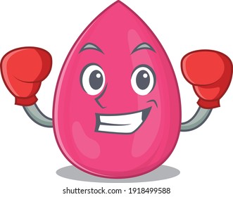 Makeup sponge Caricature character design as a champion of boxing competition. Vector illustration