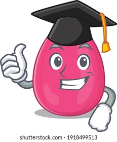 Makeup sponge caricature picture design with hat for graduation ceremony. Vector illustration