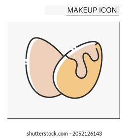  Icono de color de la esponja de maquillaje. Instrumento cosmético especial para cimentación cutánea. Procedimiento de belleza. Concepto de maquillaje. Ilustración vectorial aislada