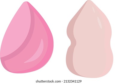 Esponjas de maquillaje, ilustración, vector sobre un fondo blanco.