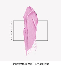 Make-up stroke over frame on isolated background vector 