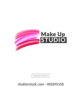 Makeup Studio  Logo Design Template. Vector Logotype Layout