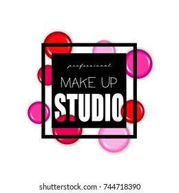 Makeup studio logo design template.