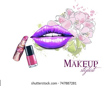 Makeup studio logo design template