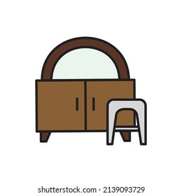 makeup table vector editable for website icon presentation