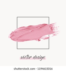 Makeup textured stroke over frame on isolated background vector 