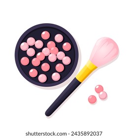 Makeup tools with blush and makeup brush