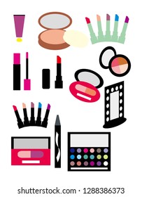  Makeup tools. Flat design