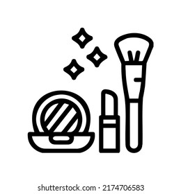 Makeup tools outline isolated icon vector.