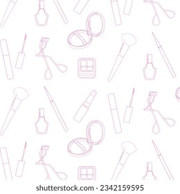 
Makeup Tools Pattern Background, Vector Material