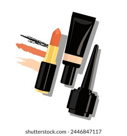 Makeup tubes icons. Flat style. Vector icons