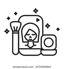 Makeup Tutorial Icon Ideal for Beauty Education and Application Guides