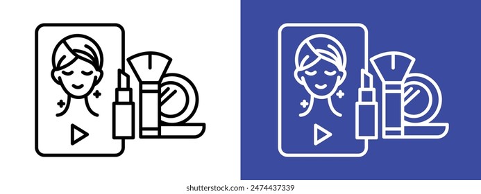 Makeup Tutorial Video Icon Ideal for Beauty Education and How-To Guides