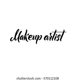 Makeup Typography Square Poster. Vector lettering. Calligraphy phrase for gift cards, scrapbooking, beauty blogs. Typography art.