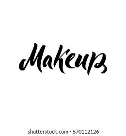 Makeup Typography Square Poster. Vector lettering. Calligraphy phrase for gift cards, scrapbooking, beauty blogs. Typography art.