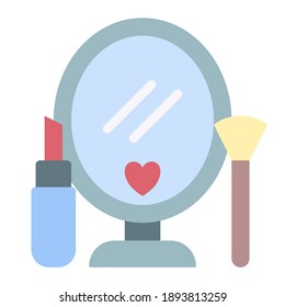 makeup using soft color and flat style