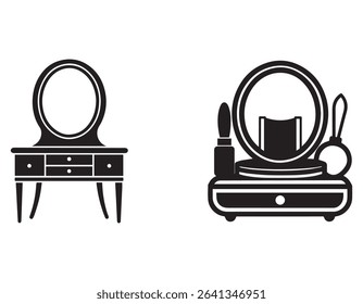 makeup vanity icon silhouette vector illustration
