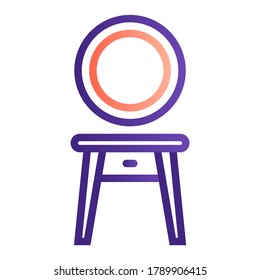 Stellen Sie das Symbol für die Eitelkeit des Tisches auf. Dressiertisch mit SpiegelVektorgrafik