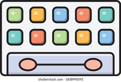 makeup vector flat color icon