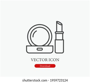 Makeup vector icon.  Editable stroke. Symbol in Line Art Style for Design, Presentation, Website or Apps Elements, Logo. Pixel vector graphics - Vector