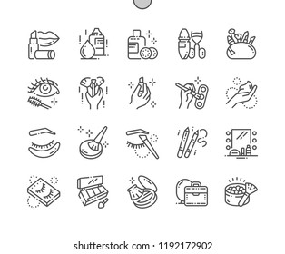 Makeup Well-crafted Pixel Perfect Vector Thin Line Icons 30 2x Grid for Web Graphics and Apps. Simple Minimal Pictogram