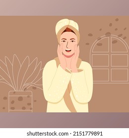 Makeup woman in spa center service flat vector illustrations. Beauty salon visitors and workers cartoon characters. Wellness center procedures. massage and facial masks.