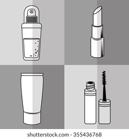 Make-up and womens cosmetics graphic design, vector illustration eps10