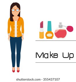 Make-up and womens cosmetics graphic design, vector illustration eps10