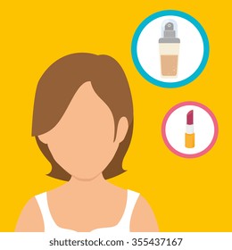 Make-up and womens cosmetics graphic design, vector illustration eps10