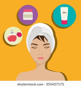 Make-up and womens cosmetics graphic design, vector illustration eps10