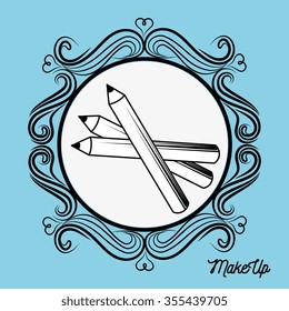Make-up and womens cosmetics graphic design, vector illustration eps10