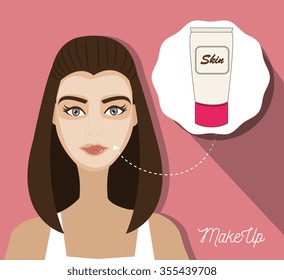 Make-up and womens cosmetics graphic design, vector illustration eps10