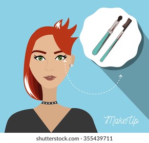 Make-up and womens cosmetics graphic design, vector illustration eps10